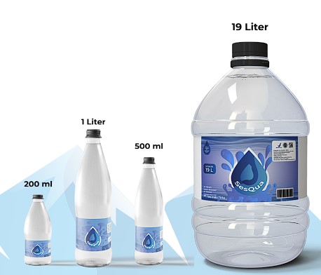 1.Dengan Ukuran Kemasan 200 ML
2.Dengan Ukuran Kemasan 500 ML
3.Dengan Ukuran Kemasan 1 LITER
4.Dengan Ukuran Kemasan Galon 19 LITER